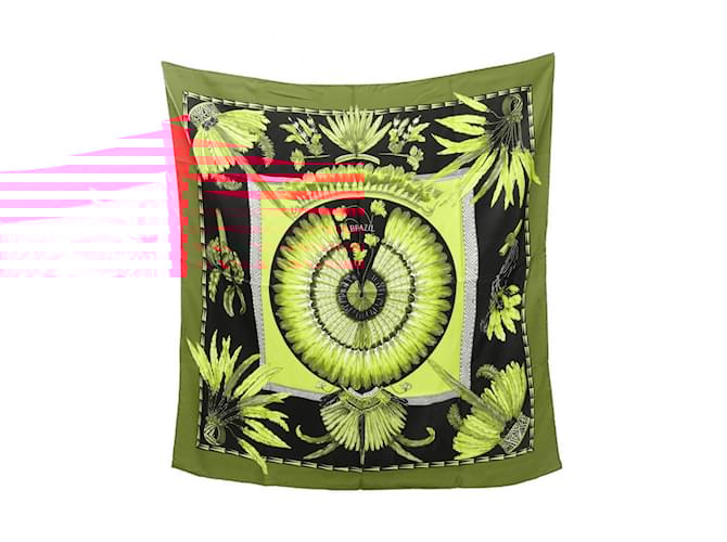 Hermès Hermes Carre 90 Brazil Scarf Black Red Multiple colors Silk  ref.1982557