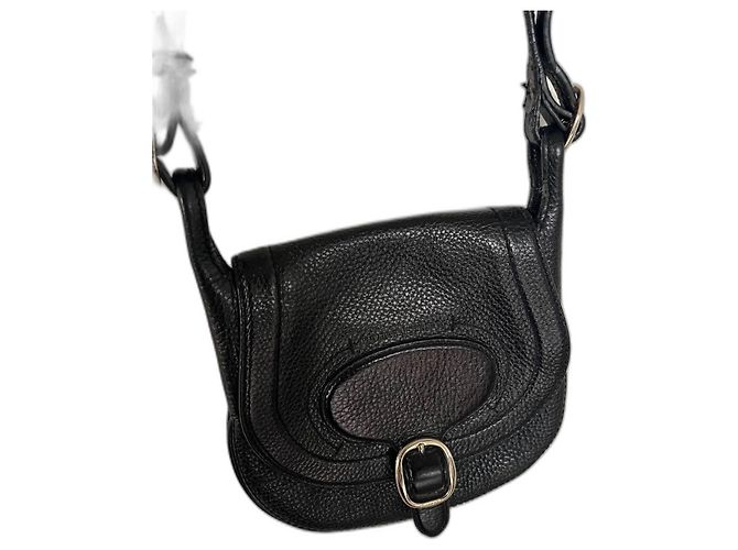 Burberry bolso de hombro de cuero negro