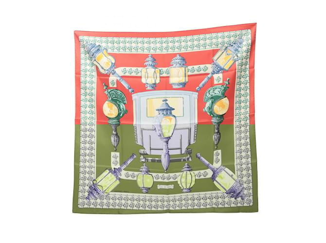 Hermès Hermes Carré 90 FEUX DE ROUTE Scarf Pink Multiple colors Silk  ref.1982924