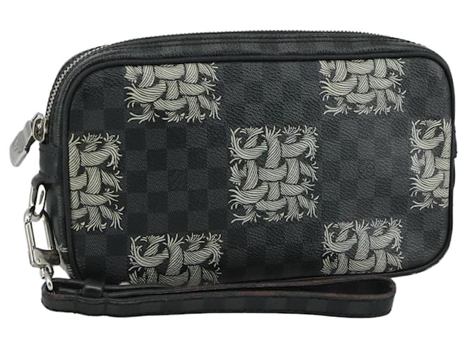 LOUIS VUITTON Graphite Christopher Nemeth Pochette Volga Bolsa N61228 Auth 107956 Damier ebene  ref.1983379