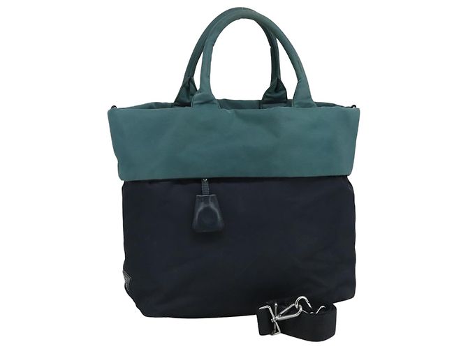 PRADA Borsa Tote Nylon 2way Blu Navy Auth bs21633