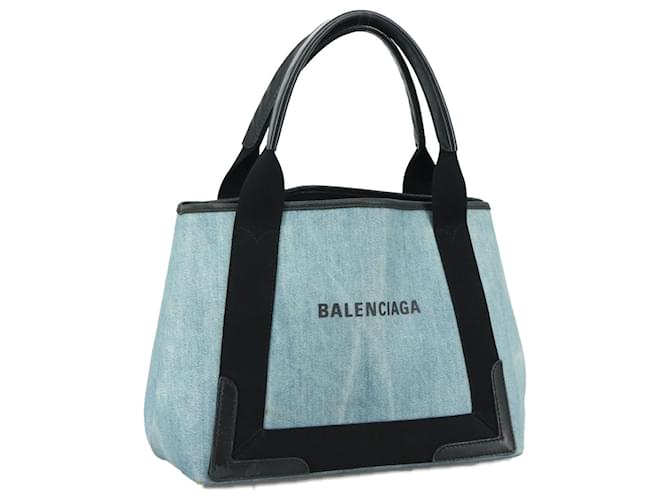 BALENCIAGA Navy Cabas S Hand Bag PVC Leather Blue 339933 Auth yk16746  ref.1983622