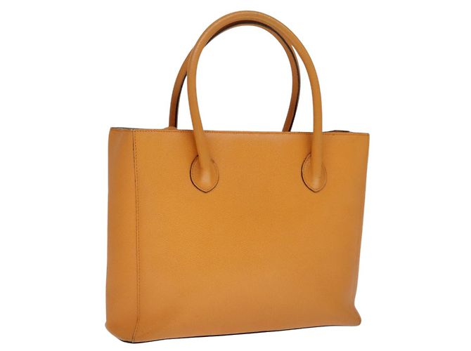 Céline CELINE Tote Bag Leather Orange Auth bs21751