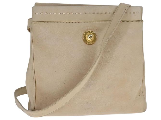 Céline Borsa a spalla CELINE in pelle beige Auth bs21606