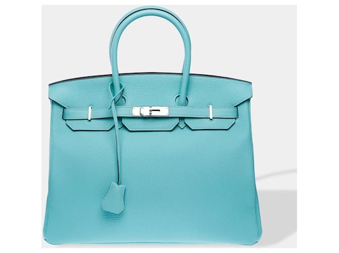Hermès Sac HERMES Birkin 35 en Cuir Bleu - 102417  ref.1983874