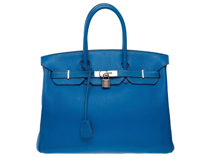 Hermès Bolsa HERMES Birkin 35 em Couro Azul - 102419