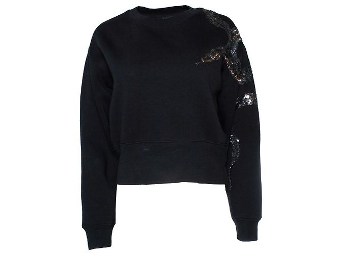 All Saints Alle Heiligen, schwarzer Rundhals-Pullover mit Verzierungen