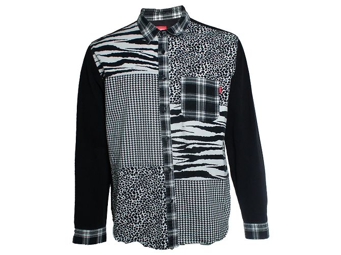 Supreme, black and white printed shirt