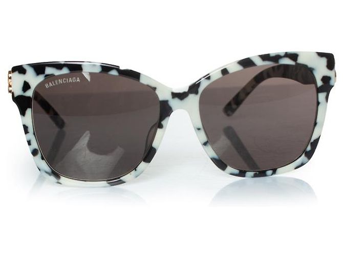 Óculos de sol impressos em preto e branco Balenciaga