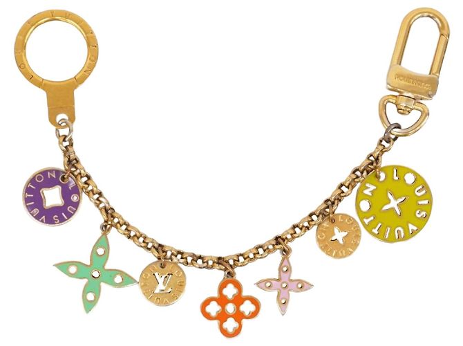Portachiavi Louis Vuitton Porte Cressenne Looping M66005 Multicolore D'oro