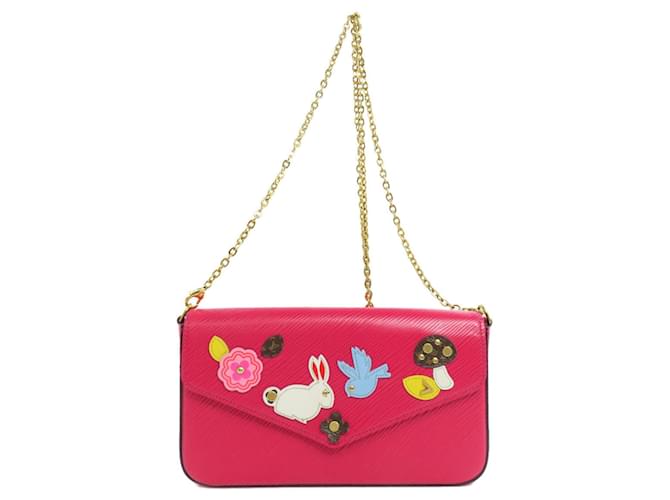 Louis Vuitton Felicie Rosa Couro  ref.1984214