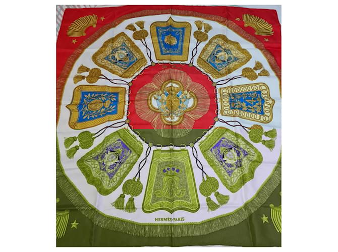 Hermès Poste et cavalerie Soie Rouge  ref.1984482