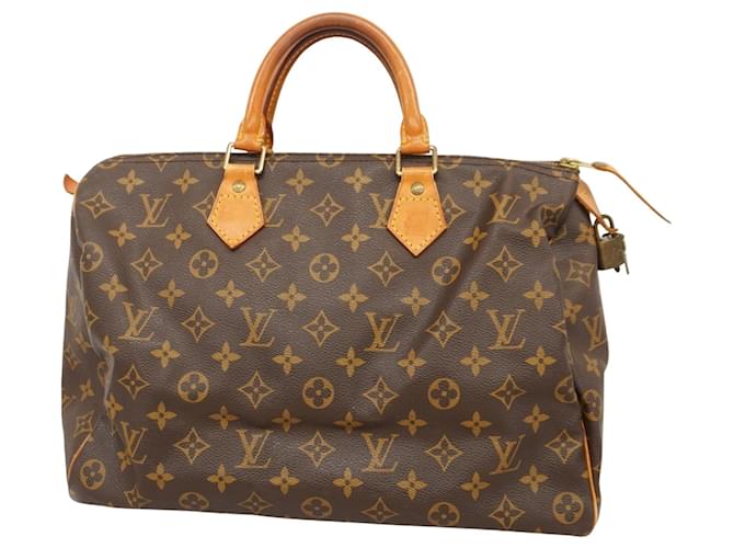 Louis Vuitton Speedy 35 Brown Cloth  ref.1985855