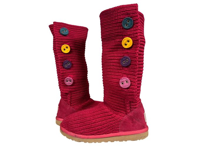 Botas de punto Ugg Australia rojo oscuro Burdeos