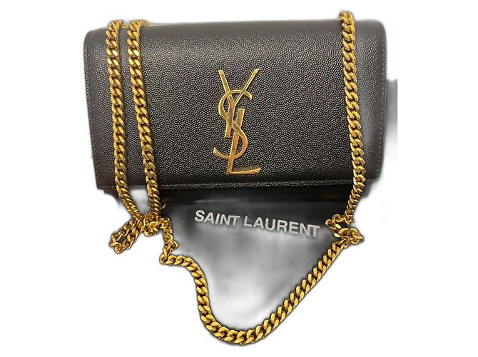 Kate Monogramme Borsa a mano Saint Laurent Kate Small in pelle nera Nero