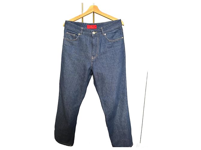 Pantalon Jean Carolina Herrera taille 32 Bleu