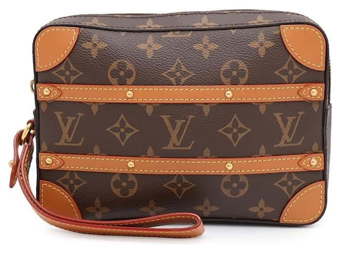 Bolsa Clutch Monogram Louis Vuitton Marrom Couro envernizado  ref.1987852