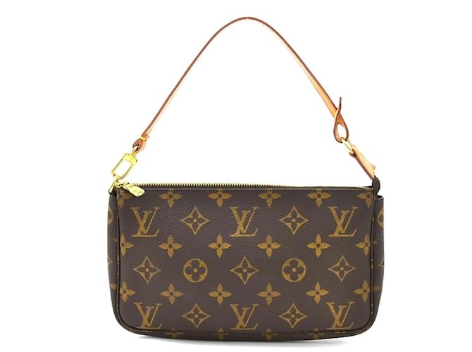 Pochete Monogram Louis Vuitton Marrom Couro envernizado  ref.1988051