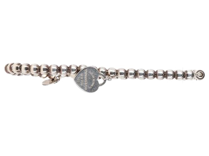 Pulseira de contas com tag em forma de coração da Tiffany & Co. em prata esterlina Metal  ref.1988210
