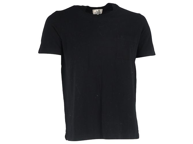 Hermès Camiseta Pocket Hermes en algodón negro