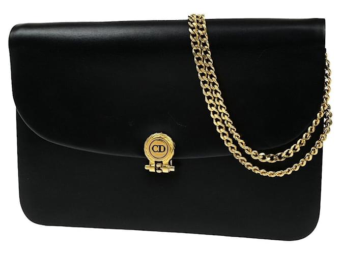 Dior CD Black Leather  ref.1988424