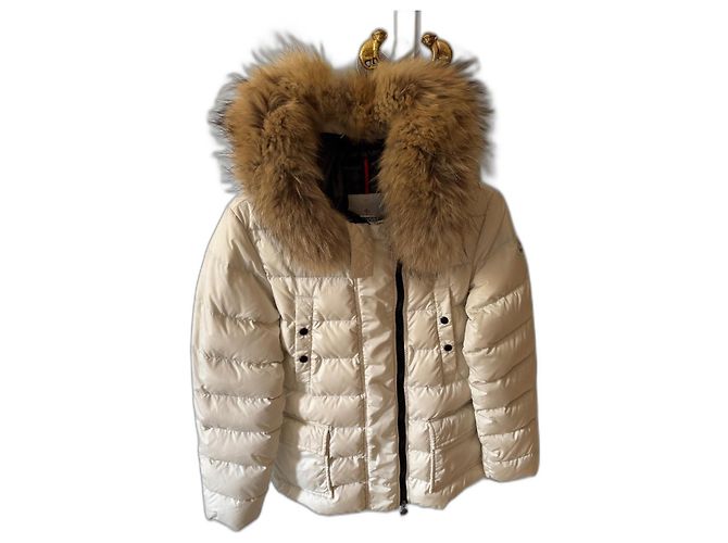Moncler Jacket with Removable Fur Eggshell