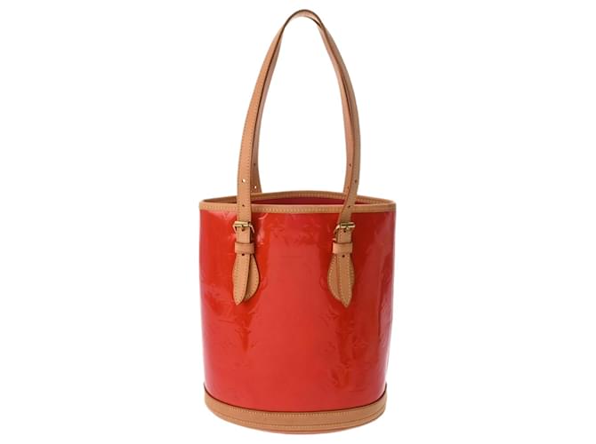 Bolsa Bucket PM em Monogram Vernis Louis Vuitton Vermelho Couro envernizado  ref.1989107