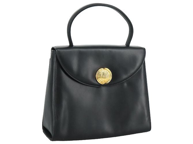 Borsa a mano GIVENCHY in pelle nera e oro Auth yk16736 Nero D'oro