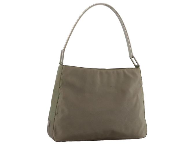 Bolsa de Ombro PRADA em Nylon Caqui Auth bs21541