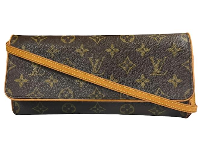 Pochette Twin GM Louis Vuitton Marrom Lona  ref.1989438