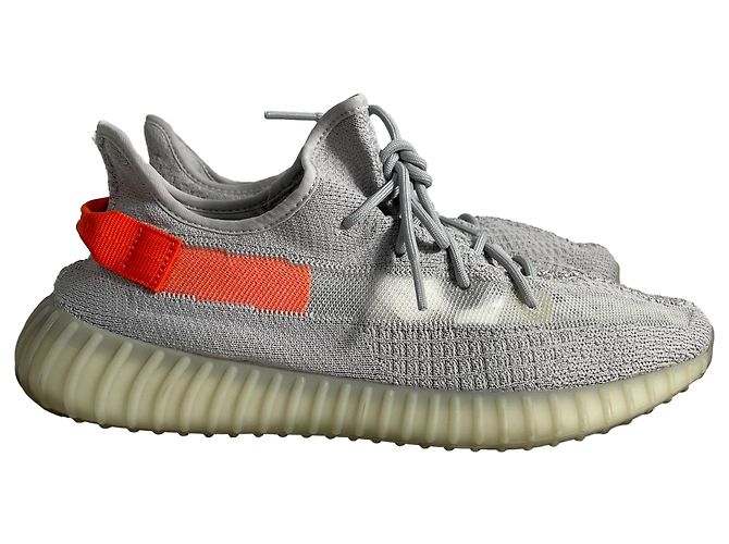 Yeezy x Adidas Boost 350 V2 Tail Light Sneakers in Grey Polyester