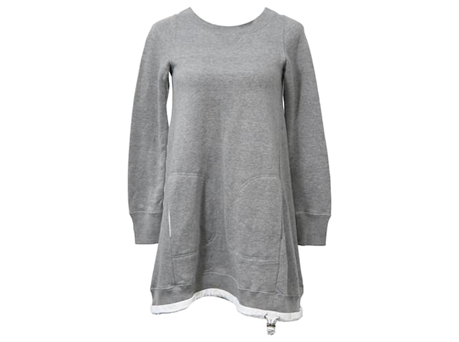 Sacai Luck Sweater Dress in Grey Cotton  ref.1989752