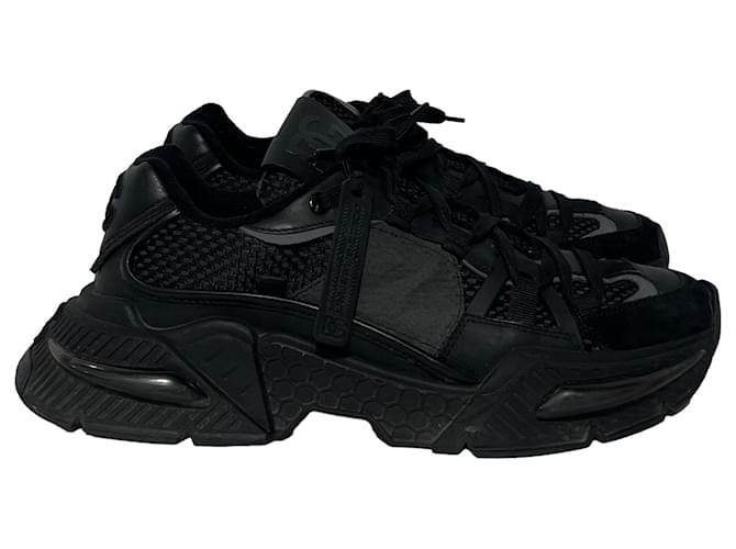 Dolce & Gabbana Airmaster Sneakers in Black Leather  ref.1989802