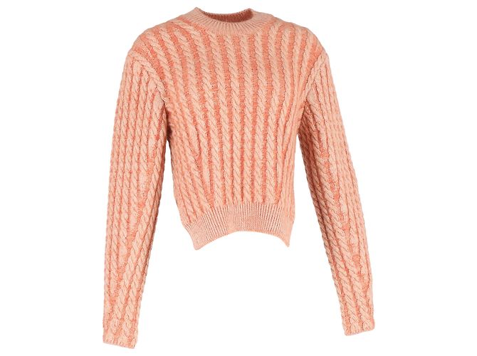 Chloé Chloe Grobstrickpullover aus korallenfarbener Schurwolle Orange