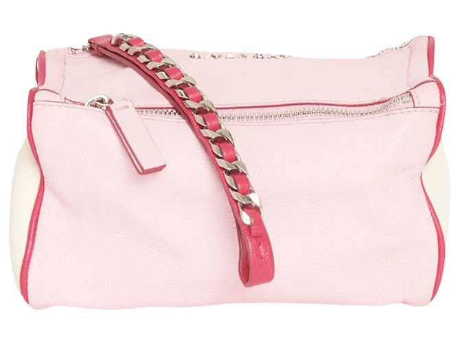 Givenchy Bolsa clutch Pandora usada em rosa e creme