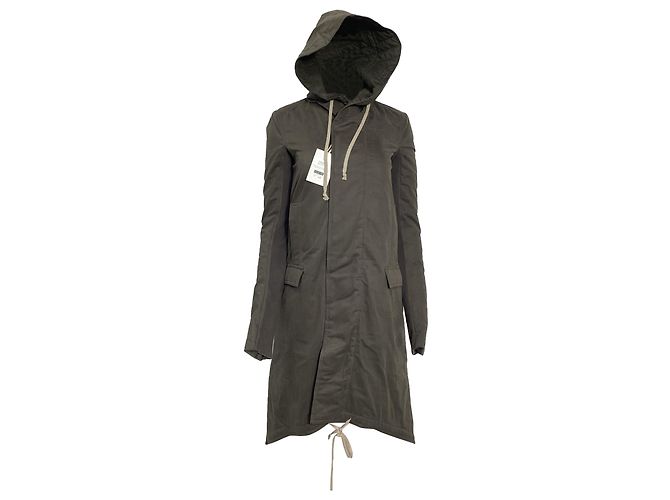 Rick Owens Fishtail Parka aus olivgrüner Baumwolle
