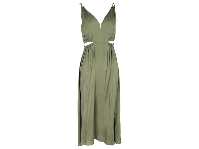 Maje Rune Cut-Out Kleid aus grünem Polyester