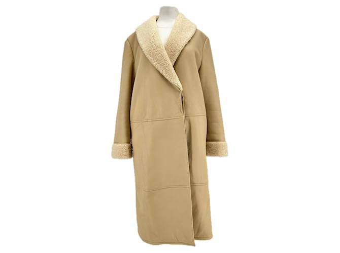 Autre Marque LOULOU STUDIO Coats T.International S Shearling Beige  ref.1990386