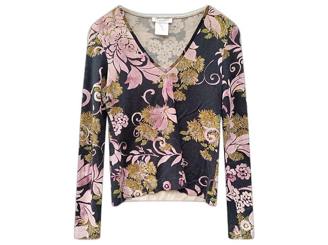 Pull fleurs Christian Dior & John Galliano F/W 2003 Y2K Multicolore
