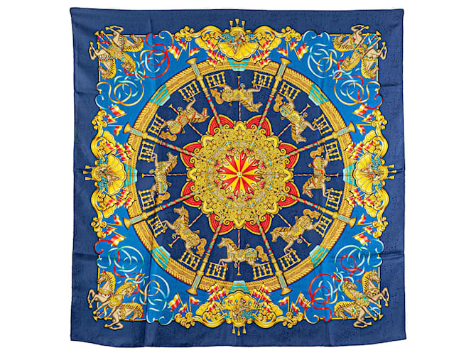 Hermès Blue Luna Park Silk Scarf Cloth  ref.1990532