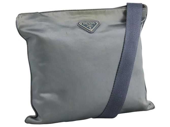 Borsa a Spalla PRADA Satin Blu Auth ar13121 