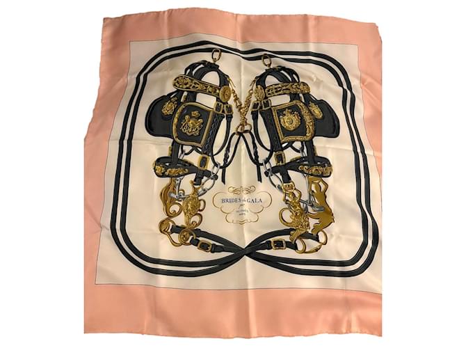 Hermès Foulards Soie Rose  ref.1990817