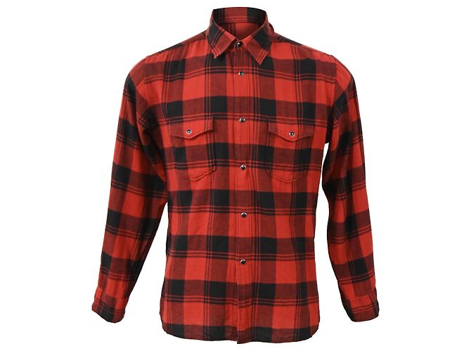 Camisa de cuadros Saint Laurent en algodón rojo Roja