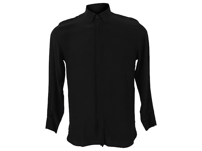 Saint Laurent Textured Shirt in Black Cotton  ref.1990833