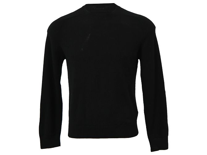 Saint Laurent Rundhalspullover aus schwarzer Wolle