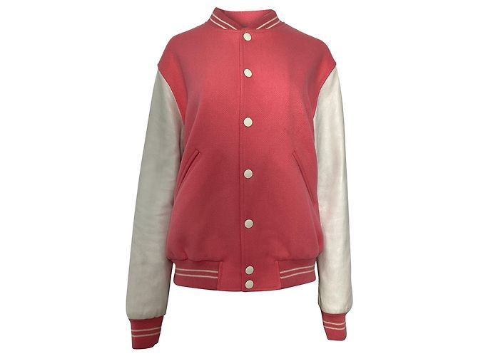 Céline  Celine x Scott Reeder Varsity Jacket in Pink Wool
