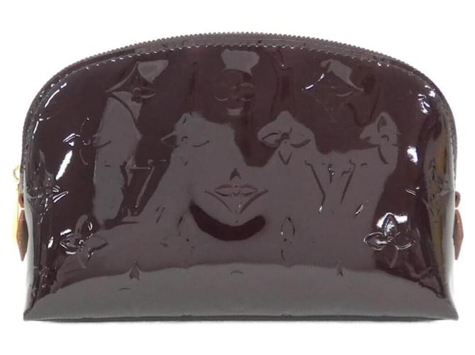 Louis Vuitton Vernis Pochette Cosmetic Pouch Dark red  ref.1991078