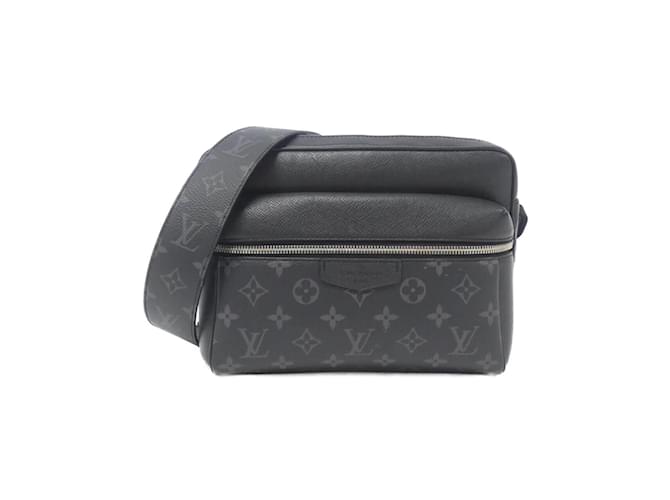 Louis Vuitton Taigarama Outdoor Messenger PM Shoulder Bag Black Leather Cloth  ref.1991422