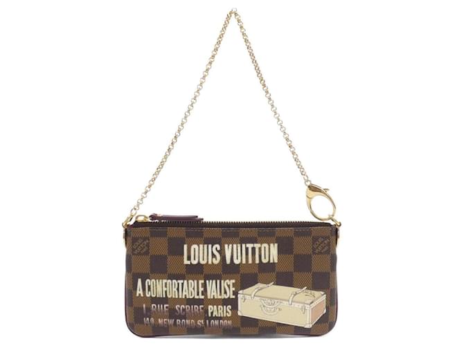 Pochete Mila N63091 Damier Louis Vuitton Acessório Damier ebene Lona  ref.1991940