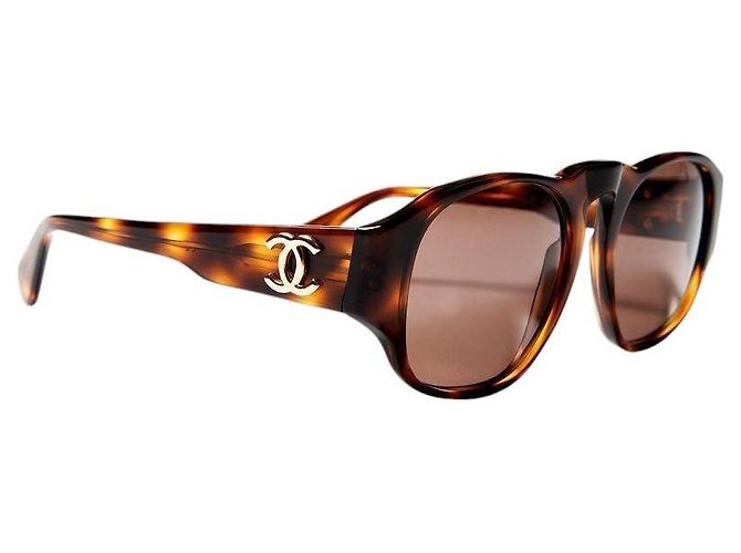 Occhiali da sole Chanel Tortoise Gold CC Logo 01452 91235 D'oro